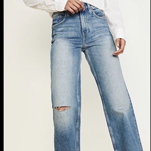 TRAVE full wide leg ripped jeans size 28 LIGHTER WASH IN PICTURE
